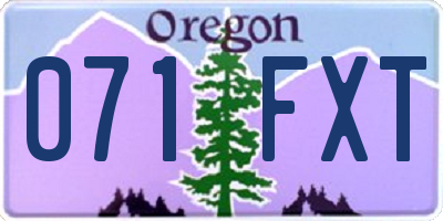 OR license plate 071FXT