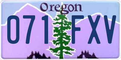 OR license plate 071FXV