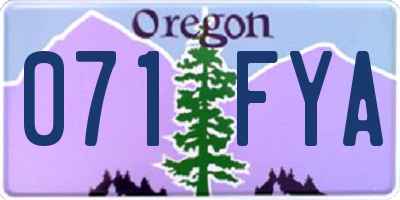 OR license plate 071FYA