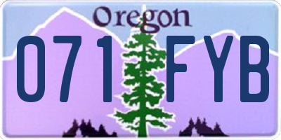 OR license plate 071FYB