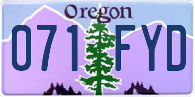 OR license plate 071FYD