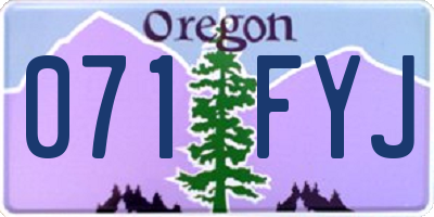 OR license plate 071FYJ