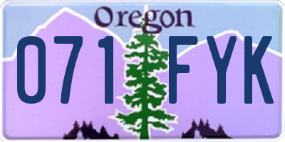 OR license plate 071FYK