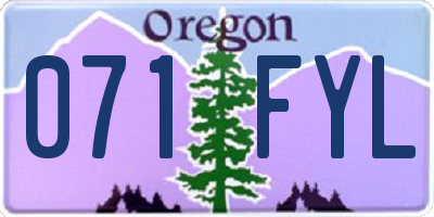 OR license plate 071FYL