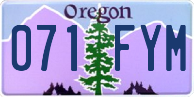 OR license plate 071FYM
