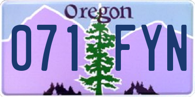 OR license plate 071FYN