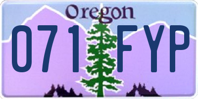 OR license plate 071FYP