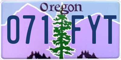 OR license plate 071FYT
