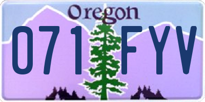 OR license plate 071FYV