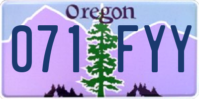 OR license plate 071FYY