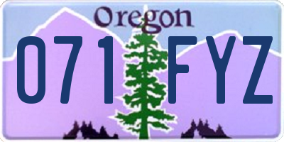 OR license plate 071FYZ
