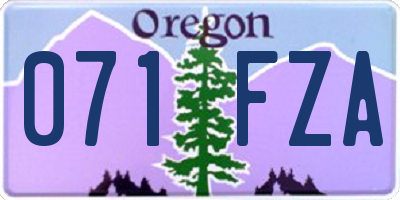 OR license plate 071FZA