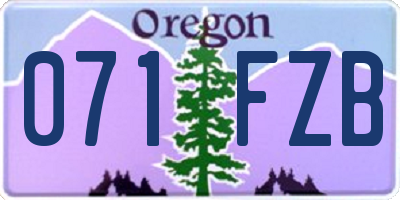 OR license plate 071FZB