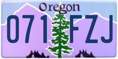 OR license plate 071FZJ