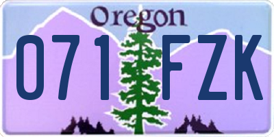 OR license plate 071FZK