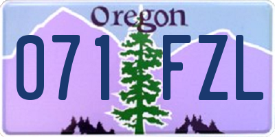 OR license plate 071FZL
