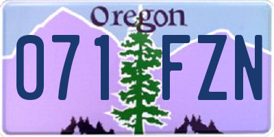 OR license plate 071FZN