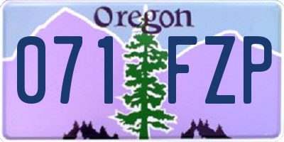 OR license plate 071FZP