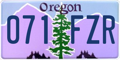 OR license plate 071FZR