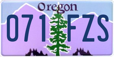 OR license plate 071FZS