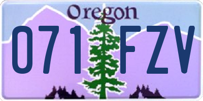 OR license plate 071FZV