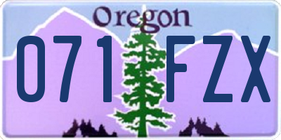 OR license plate 071FZX