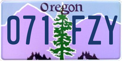 OR license plate 071FZY
