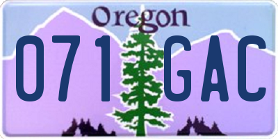OR license plate 071GAC