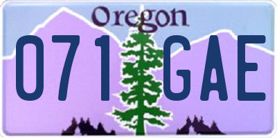 OR license plate 071GAE