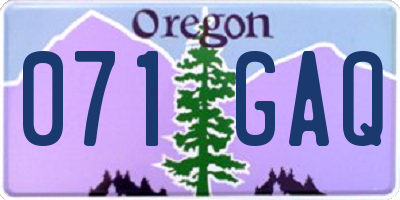 OR license plate 071GAQ