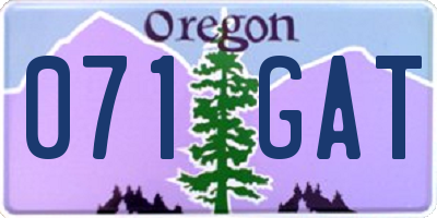 OR license plate 071GAT