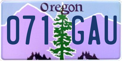 OR license plate 071GAU