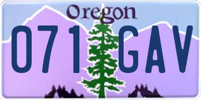 OR license plate 071GAV