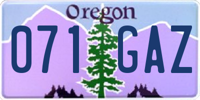 OR license plate 071GAZ