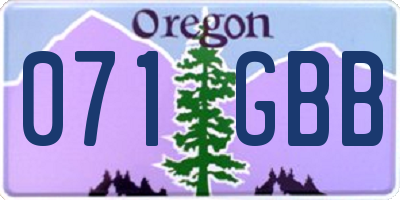 OR license plate 071GBB
