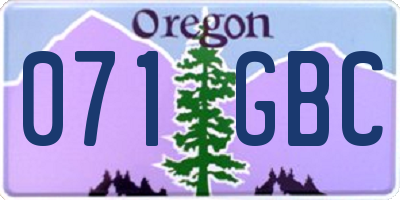 OR license plate 071GBC
