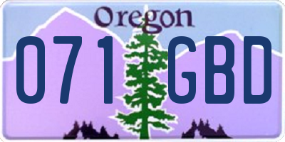 OR license plate 071GBD