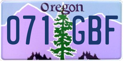 OR license plate 071GBF