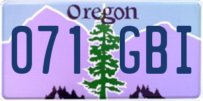 OR license plate 071GBI