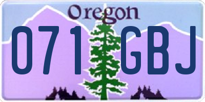 OR license plate 071GBJ