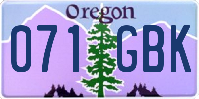 OR license plate 071GBK
