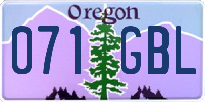 OR license plate 071GBL