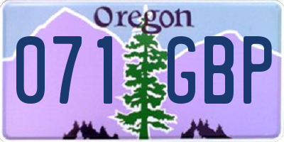 OR license plate 071GBP