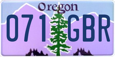 OR license plate 071GBR