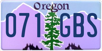 OR license plate 071GBS
