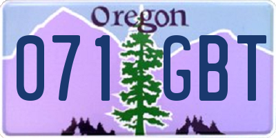 OR license plate 071GBT