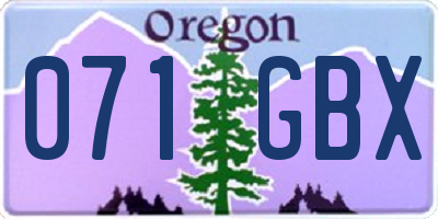 OR license plate 071GBX