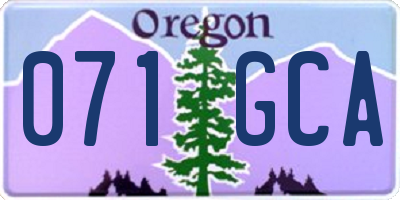 OR license plate 071GCA