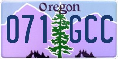 OR license plate 071GCC