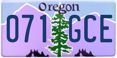 OR license plate 071GCE